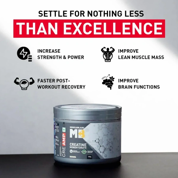 MuscleBlaze Creatine Monohydrate CreAMP 100gm - Unflavoured