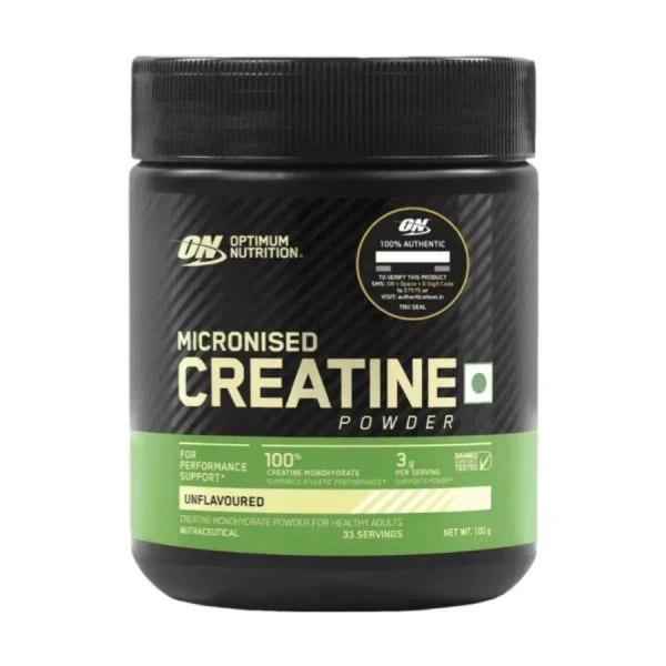 Optimum Nutrition (ON) Micronized Creatine Powder 100 Gm - 33 Servings - Unflavoured