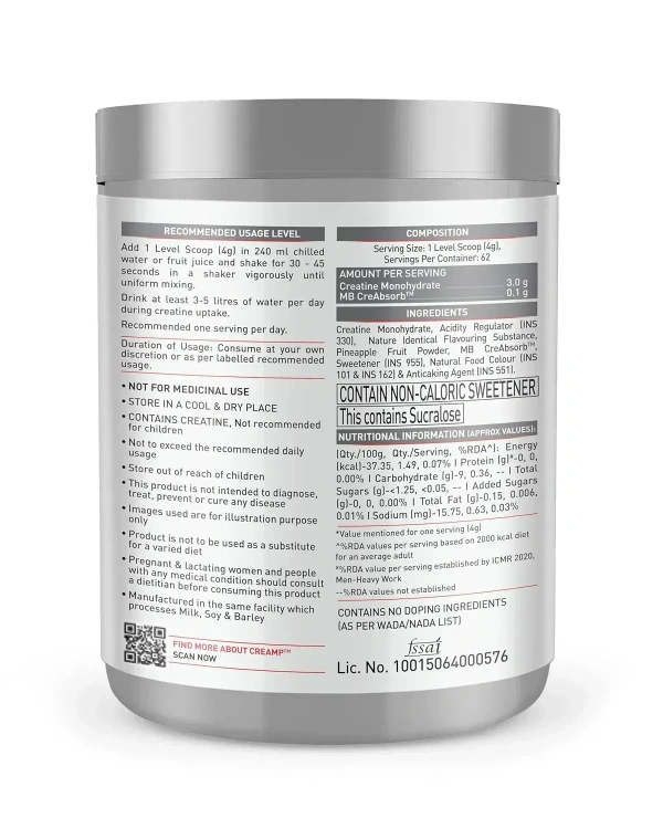 MuscleBlaze Creatine Monohydrate CreAMP - 80 Servings - Watermelon Kool Aid