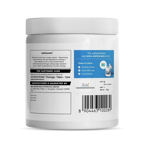 Wellcore Pure Micronised Creatine Powder For Enhanced Muscle Strength With Rapid Absorption | Creatine Monohydrate | Wellcore Creatine Flavoured - 33 Servings, Fruit Fusion, 122gm