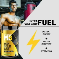 MuscleBlaze BCAA Gold 8:1:1 Powder, Raspberry Lemonade (60 Servings, 450g) | With Higher Leucine, Electrolytes & Glutamine - Raspberry Lemonade, 450gm