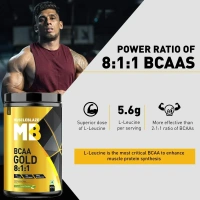 MuscleBlaze BCAA Gold 8:1:1 Powder, Raspberry Lemonade (60 Servings, 450g) | With Higher Leucine, Electrolytes & Glutamine - Raspberry Lemonade, 450gm