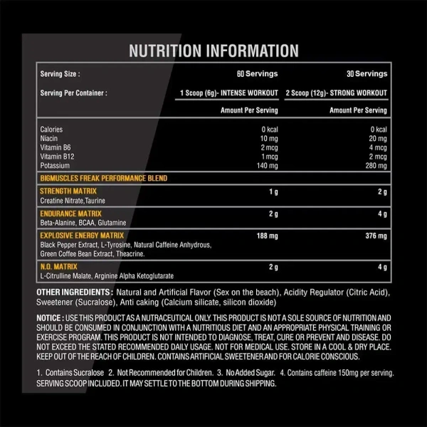 Big muscles Nutrition Karnage Pre-workout, 60 Servings - Tropical Cyclone