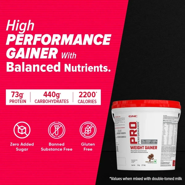 GNC Pro Performance Weight Gainer , 5 kg - Double Chocolate