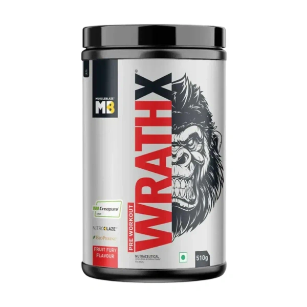 MuscleBlaze Pre-Workout WrathX - 30 Servings - Fruit Fury
