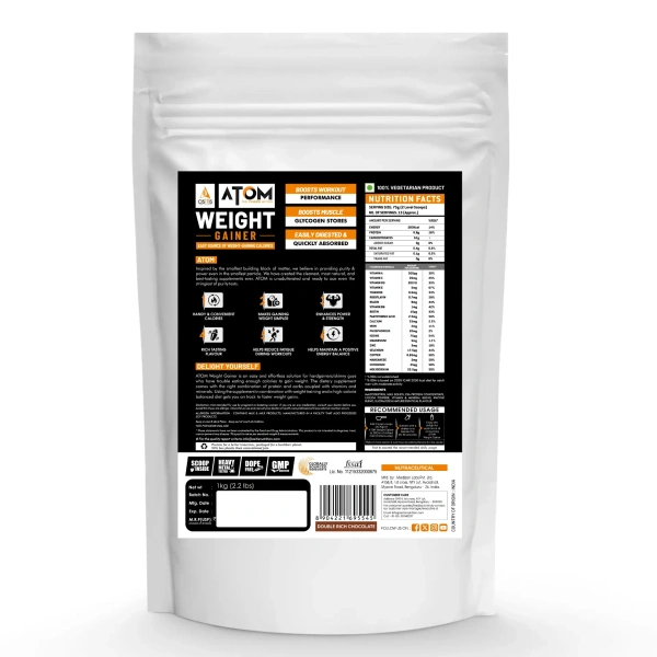 AS-IT-IS ATOM Weight Gainer - 1 Kg - Double Rich Chocolate