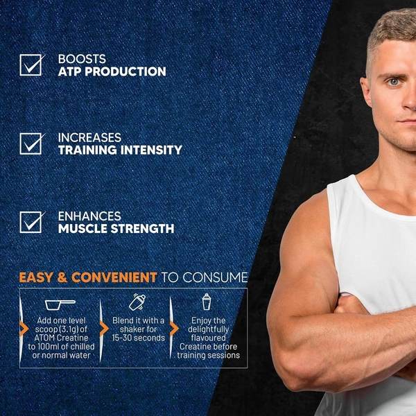 AS-IT-IS ATOM Creatine Monohydrate 100g - 32 Servings - Coffee Fusion