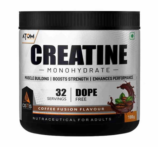 AS-IT-IS ATOM Creatine Monohydrate 100g - 32 Servings - Coffee Fusion