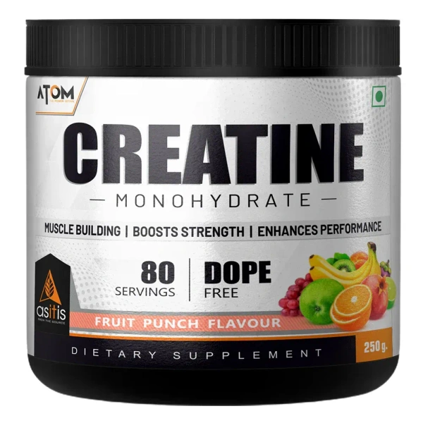 AS IT IS AS-IT-IS ATOM Creatine Monohydrate 250g - 80 Servings - Fruit Punch
