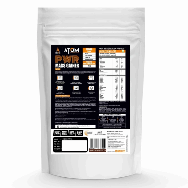 AS-IT-IS Atom Mass Gainer, 1 Kg - Double Rich Chocolate