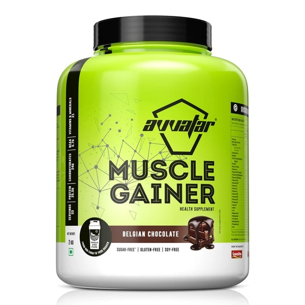 Avvatar Muscle Gainer, 2 Kg - Belgian Chocolate Flavour