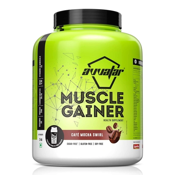 Avvatar Muscle Gainer, 2 Kg - Café Mocha Flavour