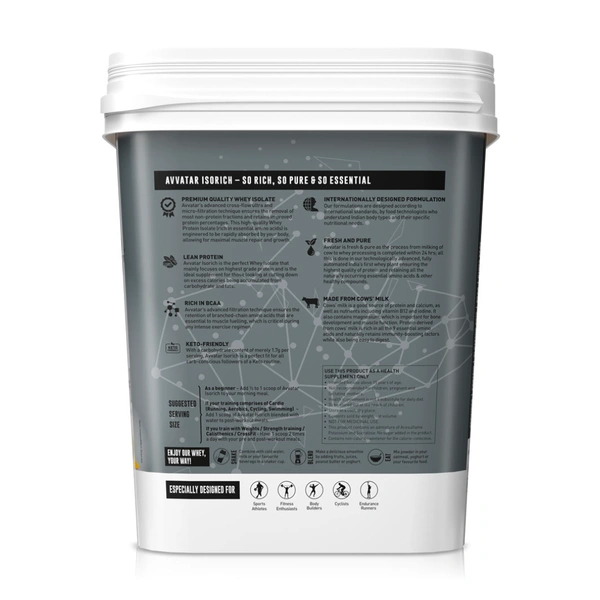 Avvatar AVVATAR ISORICH WHEY PROTEIN ISOLATE 4KG - Belgian Chocolate