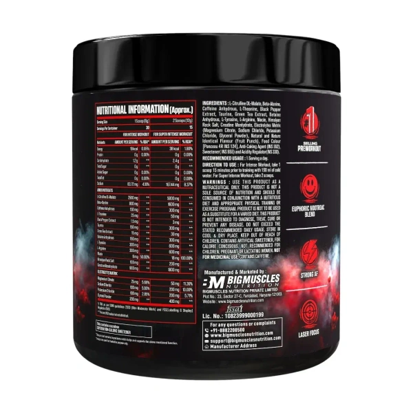 Big Muscles Nutrition Freak Pre-Workout, 30 Servings - Sex On The Beach