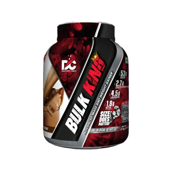 Doctor's Choice Bulk King Advanced Mass and Weight Gainer, 3 Kg - Choco Brownie