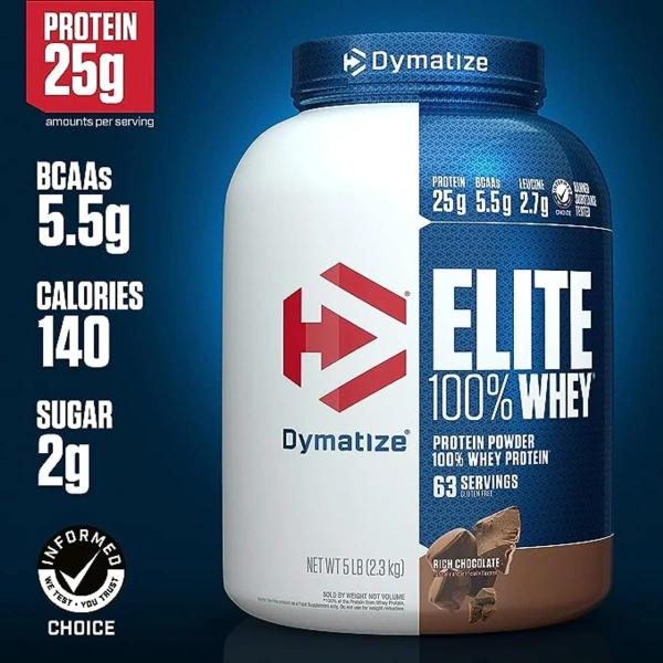 Dymatize Elite 100% Whey Protein 5 Lbs - Rich Chocolate