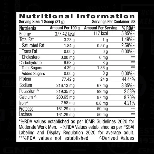 GNC AMP Gold 100% Whey Protein Advance - 4 Lbs - Double Rich Chocolate