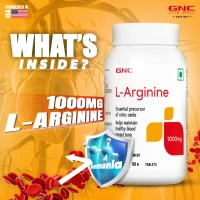GNC L-Arginine (1000 mg) , 90 Tabs - Unflavoured