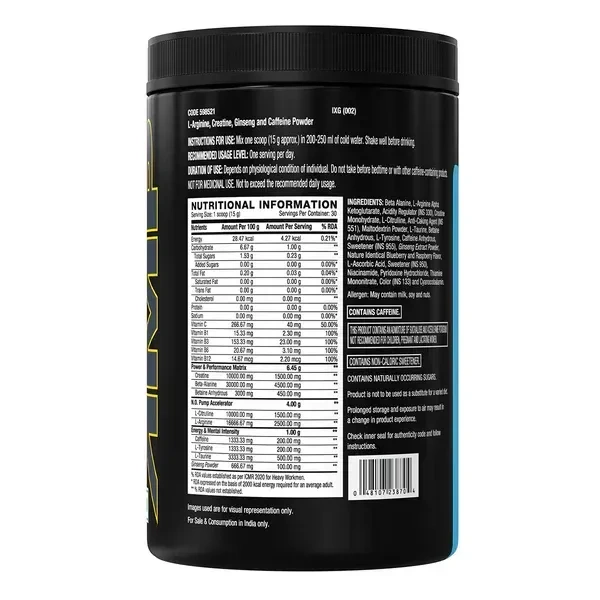 GNC Pro Performance AMP Gold Series Ultra Rush Pre Workout- 30 Servings - Blueberry