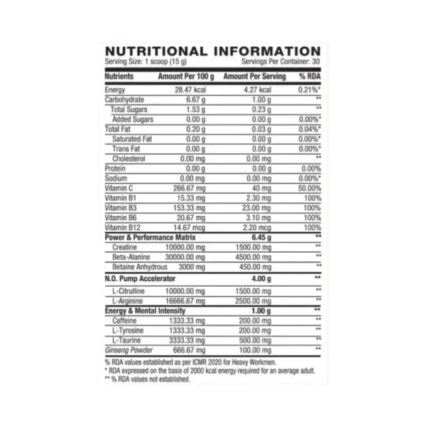 GNC Pro Performance AMP Gold Series Ultra Rush Pre Workout- 30 Servings - Blueberry