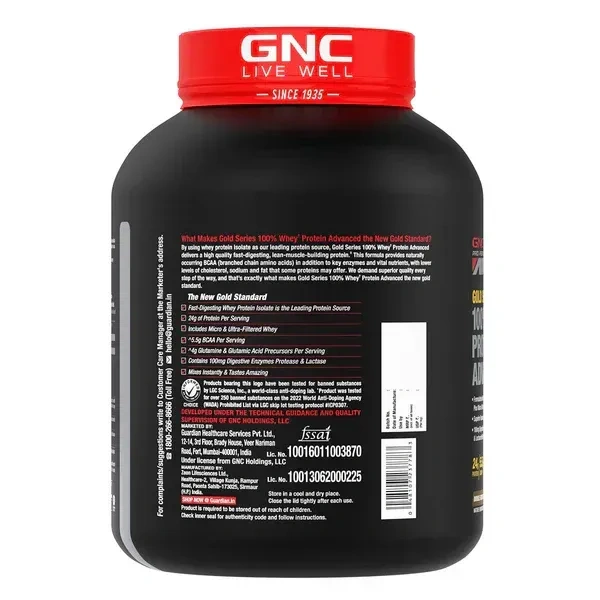 GNC AMP Gold 100% Whey Protein Advance - 4 Lbs - Double Rich Chocolate