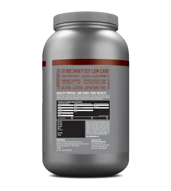 Isopure Low Carb 100% Whey Protein Isolate -2.2 Lbs ( 1 kg ) - Dutch Chocolate