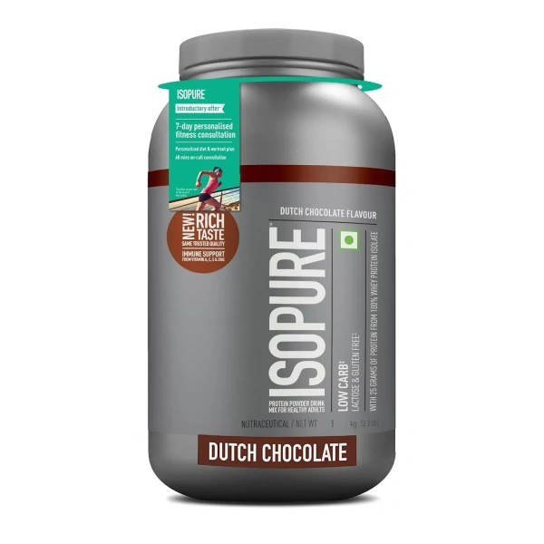 Isopure Low Carb 100% Whey Protein Isolate -2.2 Lbs ( 1 kg ) - Dutch Chocolate