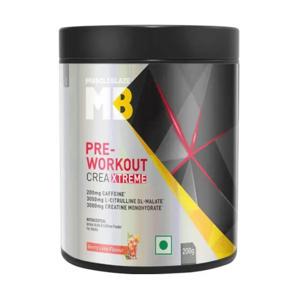 Muscle Blaze MuscleBlaze Pre Workout Crea-Xtreme, 200 g - Berry Lime