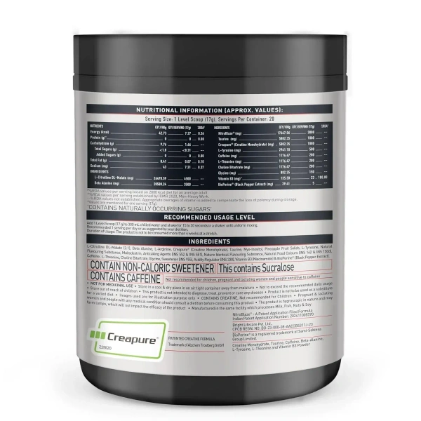 MuscleBlaze Pre Workout WrathX - 20 Servings - Mango Mayhem