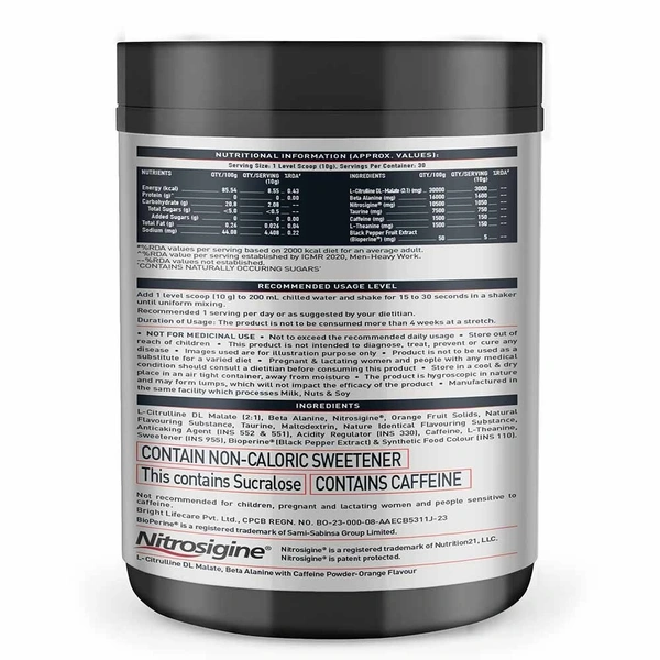 MuscleBlaze WrathX Pump - 30 Servings - Orange Overdrive