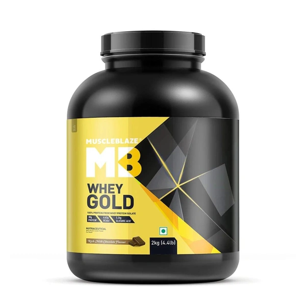 Muscle Blaze MuscleBlaze Whey Gold 100% Whey Protein Isolate, 2 Kg - Rich Milk Chocolate