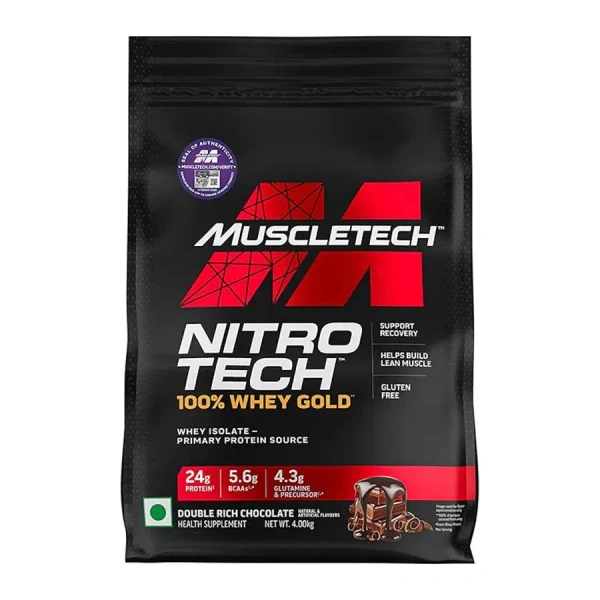 MuscleTech Nitro-Tech 100% Whey Gold - 8.8 Lbs - Double Rich Chocolate
