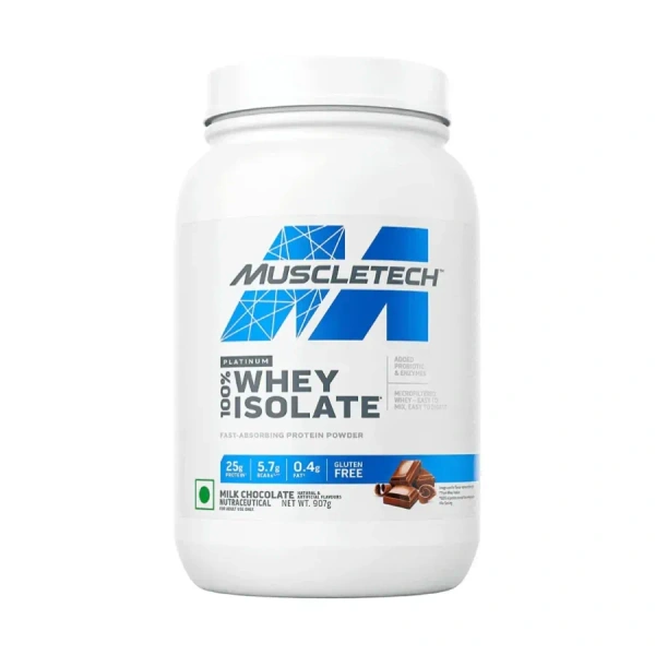 MuscleTech Muscletech Platinum 100% Whey Isolate, Protein Powder - 2 Lbs - Milk Chocolate