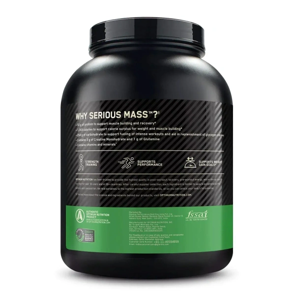 Optimum Nutrition (ON) Serious Mass - 6.6 Lbs - Dutch Chocolate