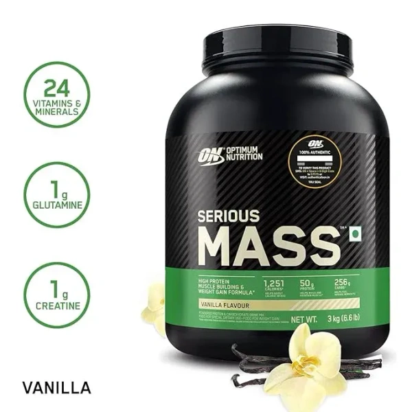 Optimum Nutrition (ON) Serious Mass - 6.6 Lbs - Vanilla