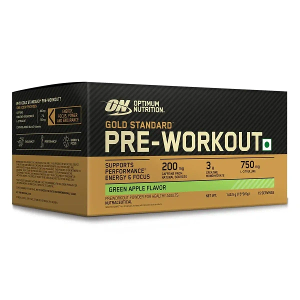Optimum Nutrition (ON) Gold Standard Pre-Workout -15 Servings - Green Apple