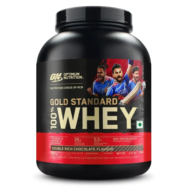 Optimum Nutrition (ON) Gold Standard 100% Whey 5 Lbs - Double Rich Chocolate