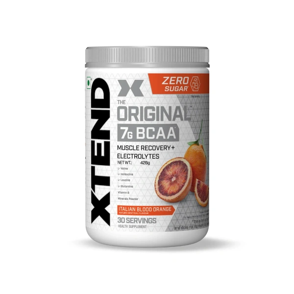 Xtend Scivation Bcaas Powder For Adults (Pre-Workout, 7G Bcaas, 0G Carbs,Sugar & Calories, 3.5 Leucine, 2.5G L-Glutamine, 1G Citrulline Malate) - 30 Servings - Italian Blood Orange, 402gm