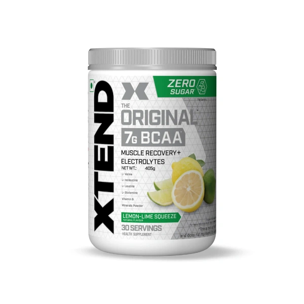 Xtend Scivation Bcaas Powder For Adults (Pre-Workout, 7G Bcaas, 0G Carbs,Sugar & Calories, 3.5 Leucine, 2.5G L-Glutamine, 1G Citrulline Malate) - 30 Servings - Lemon Lime Sqeeze, 402gm