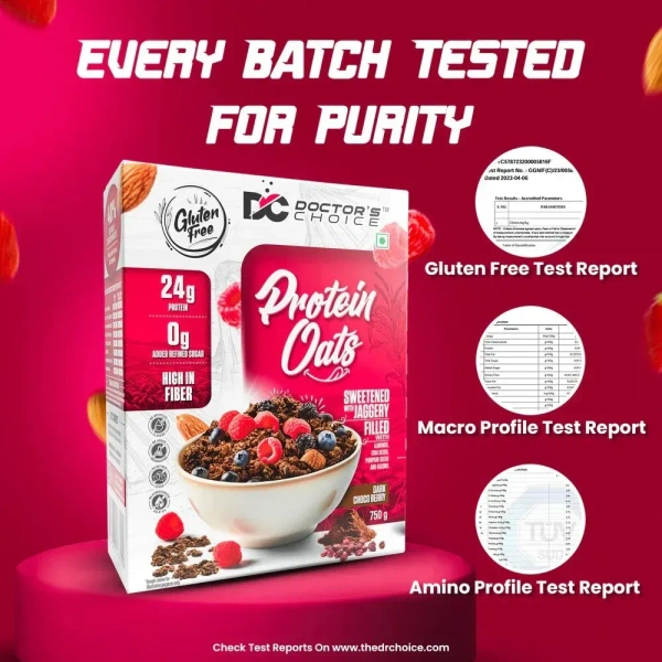 DOCTORS CHOICE DC DOCTORS CHOICE Oats, High Protein Oats - Strawberry, 750gm