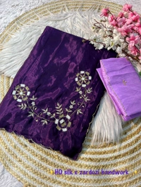 Zardozi Work With HO silk - Red, Free Size
