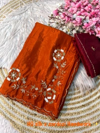 Zardozi Work With HO silk - Ripe Plum, Free Size