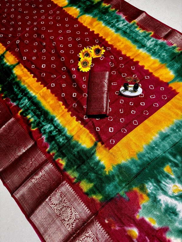 Dola Saree - Guardsman Red, Free Size