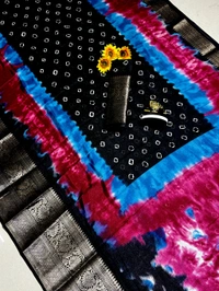 Dola Saree - Navy Blue, Free Size