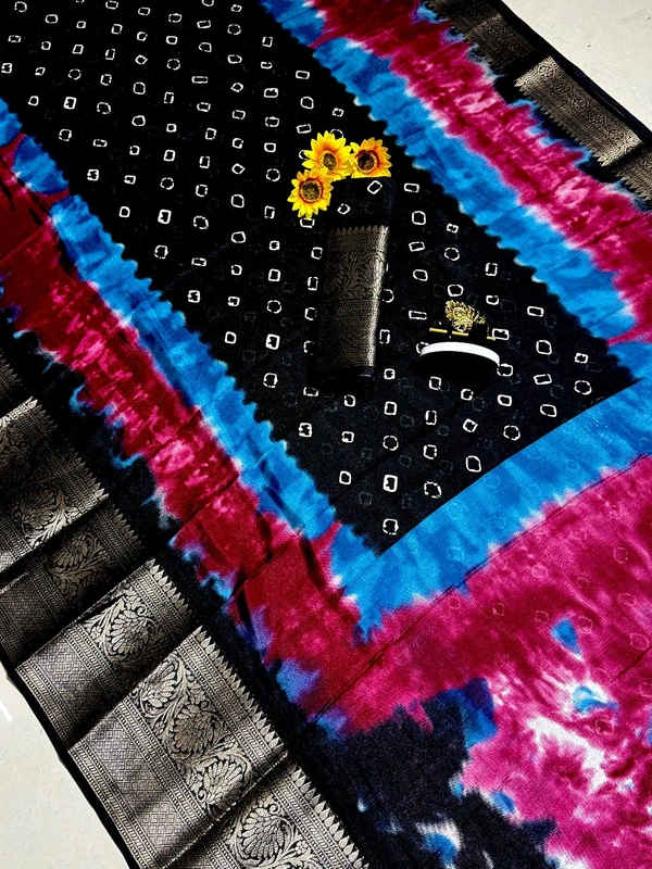 Dola Saree - Navy Blue, Free Size