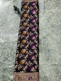 Sloka Banarasi Pure Katan Meenakari Powerloom Saree - Morocco Brown, Free Size