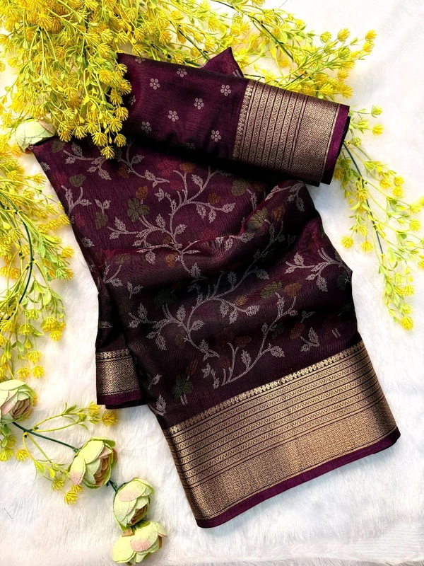 Sloka Pure dola Bleck Saree  - Ultramarine, Free Size