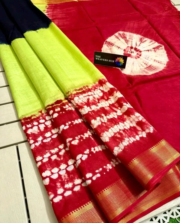 Sloka Dola Silk Saree - Green, Free Size