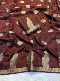 Sloka Pure Soft Viscose khadi Silk - Carnaby Tan, Free Size