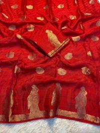 Pure Soft Viscose khadi Silk - Red, Free Size